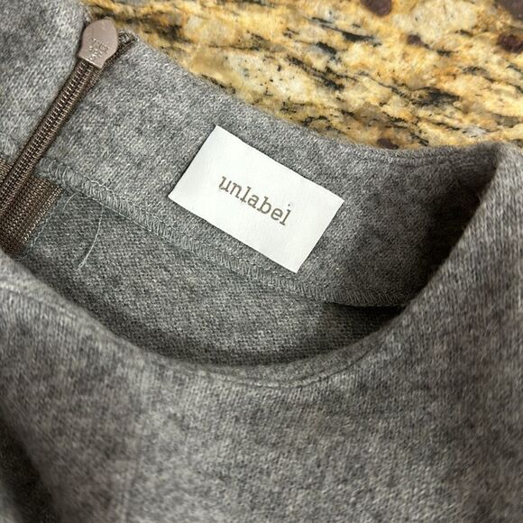 Unlabel Gray Wool Blend Long Sleeve Fit & Flare Dress Size S - Picture 7 of 13